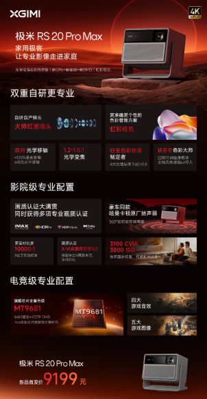 极米重磅推出 RS 20 系列投影仪